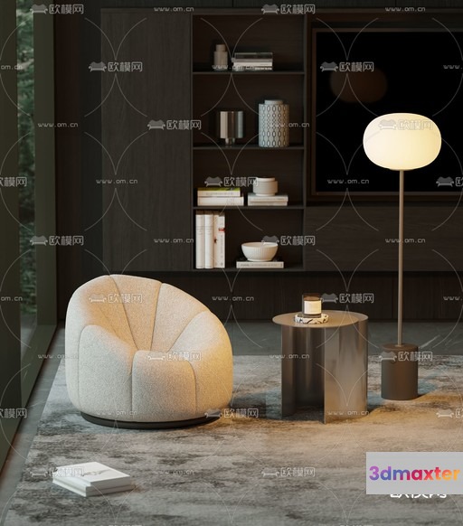 Modern Living Room 3D Model - 13633 - VRAY Render