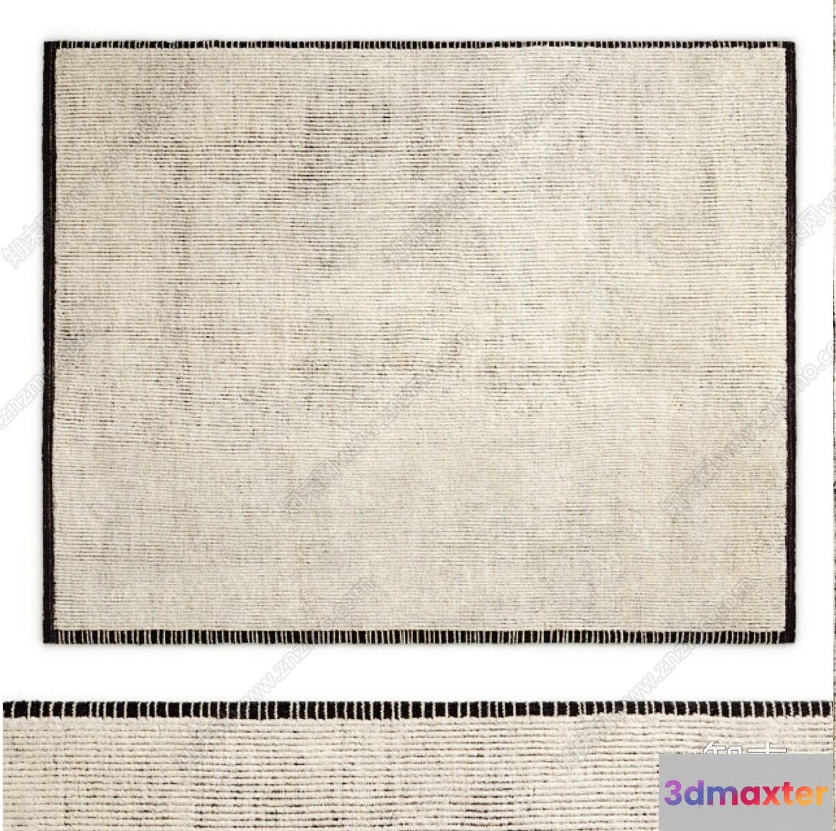 The Single Main Subject Is A Rug With A Black Border 3D Model - 4686 - VRAY Render