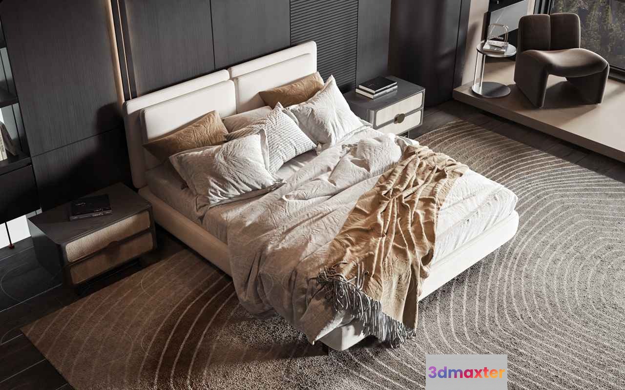 Modern Cozy Bedroom 3D Model - 21009 - VRAY Render