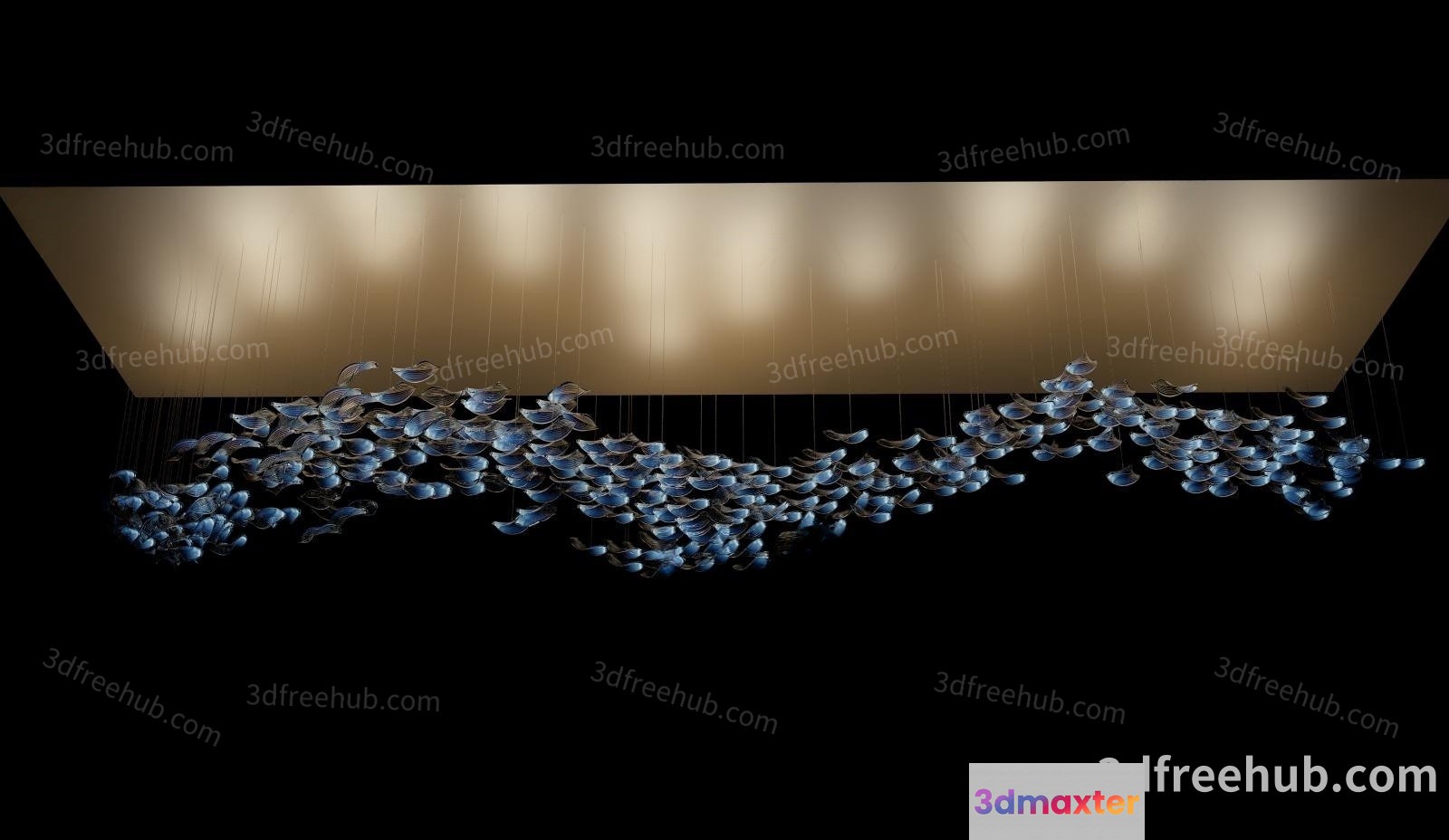 Gold Light Fixture 3D Model - 20899 - VRAY Render