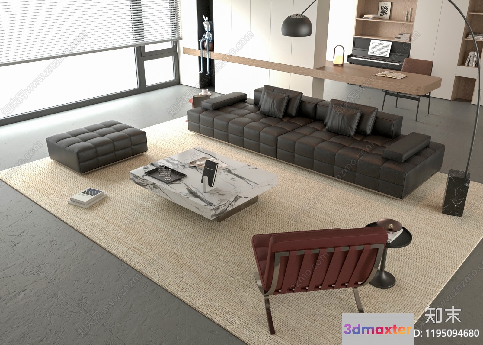 Modern Living Room 3D Model - 10274 - VRAY Render