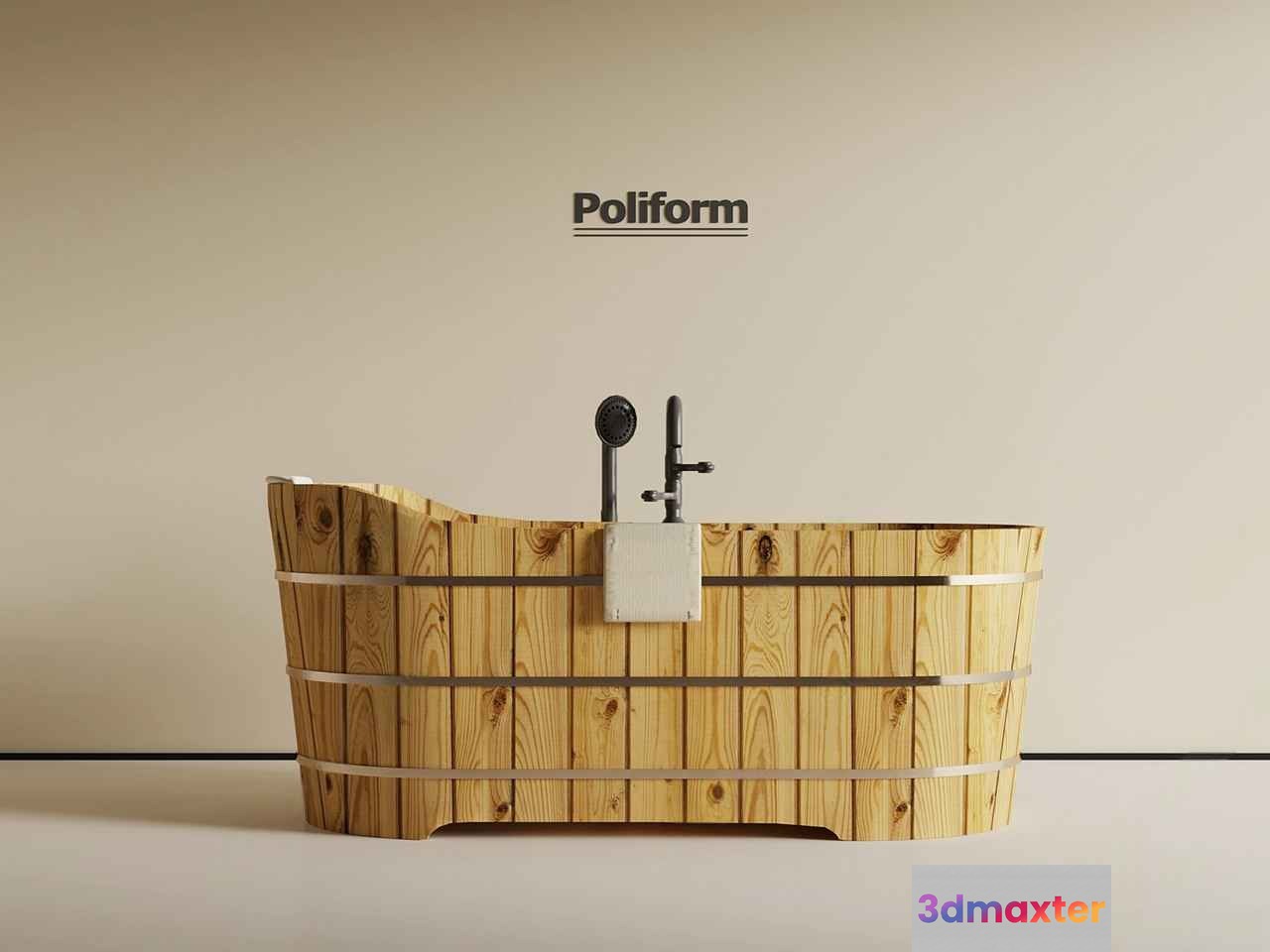 A Wooden Bathtub 3D Model - 6035 - VRAY Render