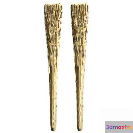 A Pair Of Gold Paintbrushes 3D Model - 19074 - VRAY Render
