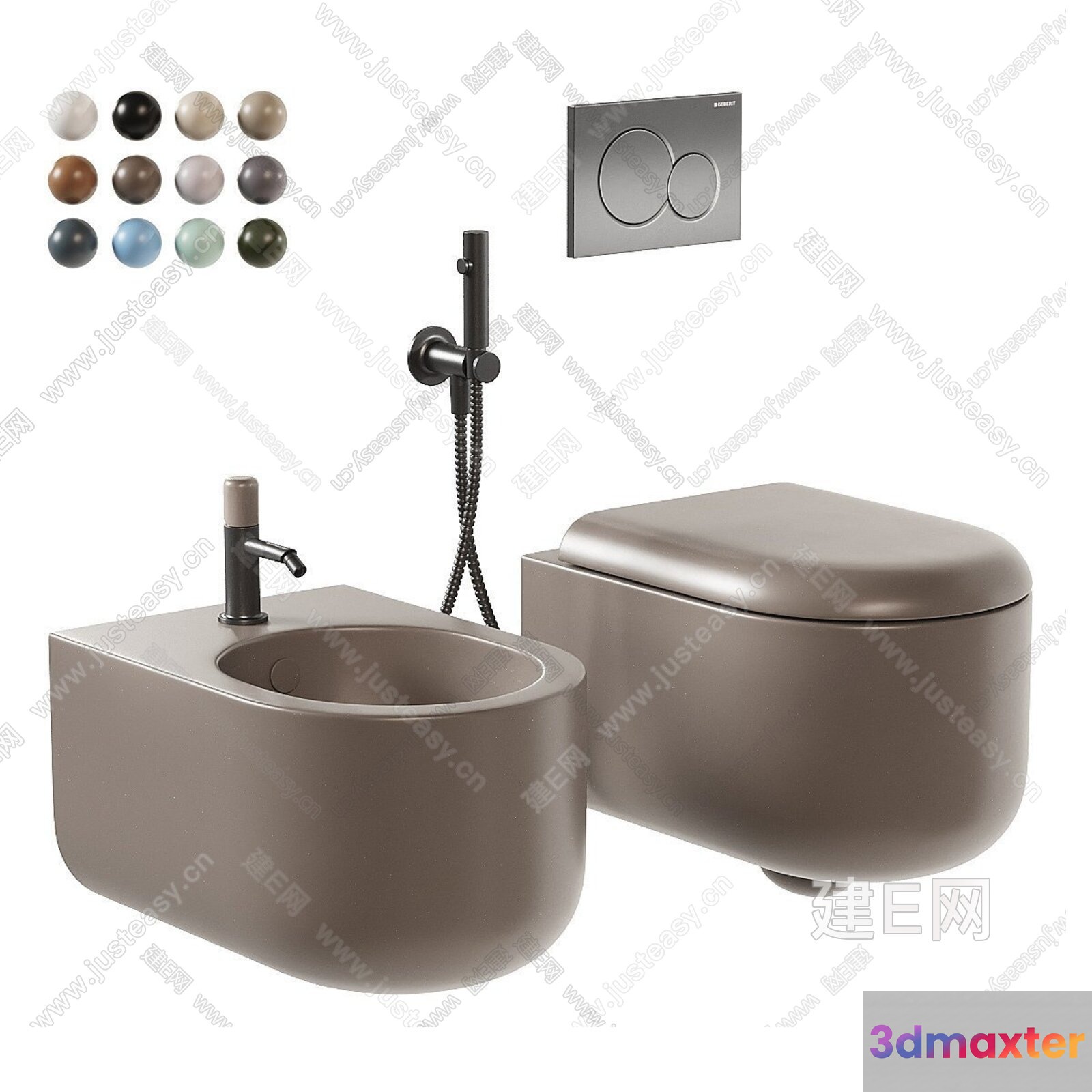 Modern Bathroom Fixtures 3D Model - 16372 - VRAY Render