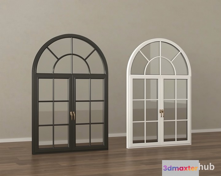 A Pair Of Arched Windows 3D Model - 6211 - VRAY Render