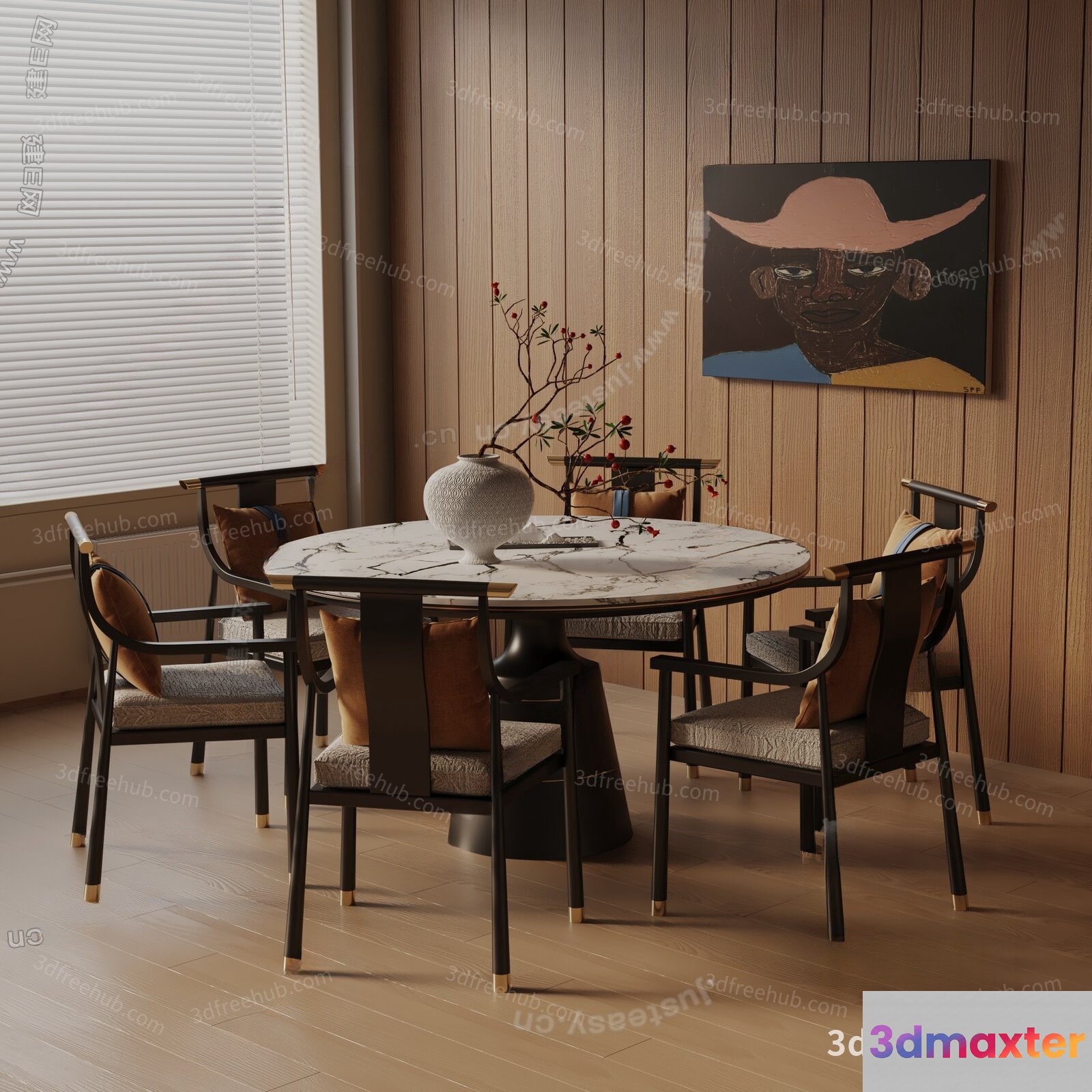 Cozy Dining Room 3D Model - 21863 - VRAY Render