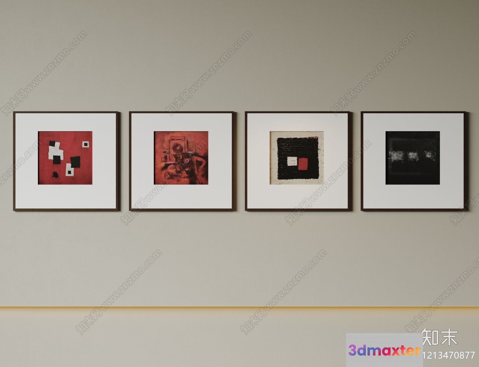 Abstract Art Prints 3D Model - 12287 - VRAY Render