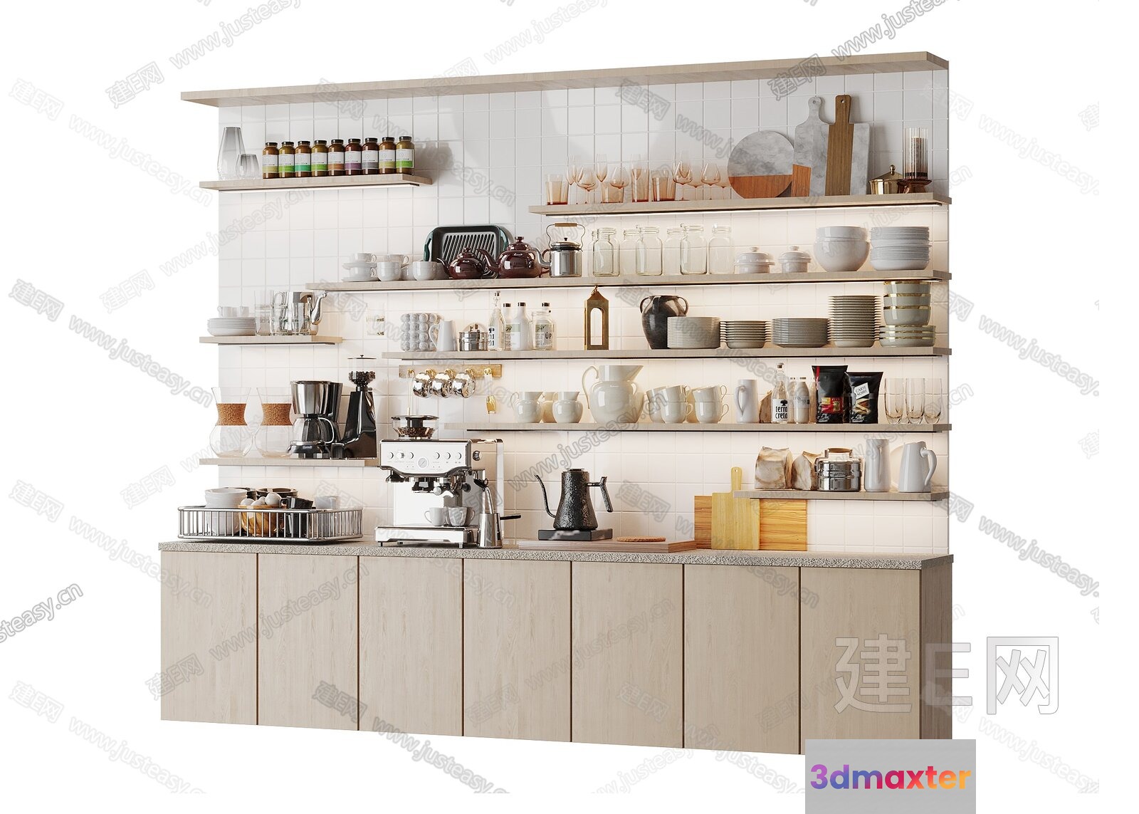 Kitchen Storage And Prep Area 3D Model - 13308 - VRAY Render