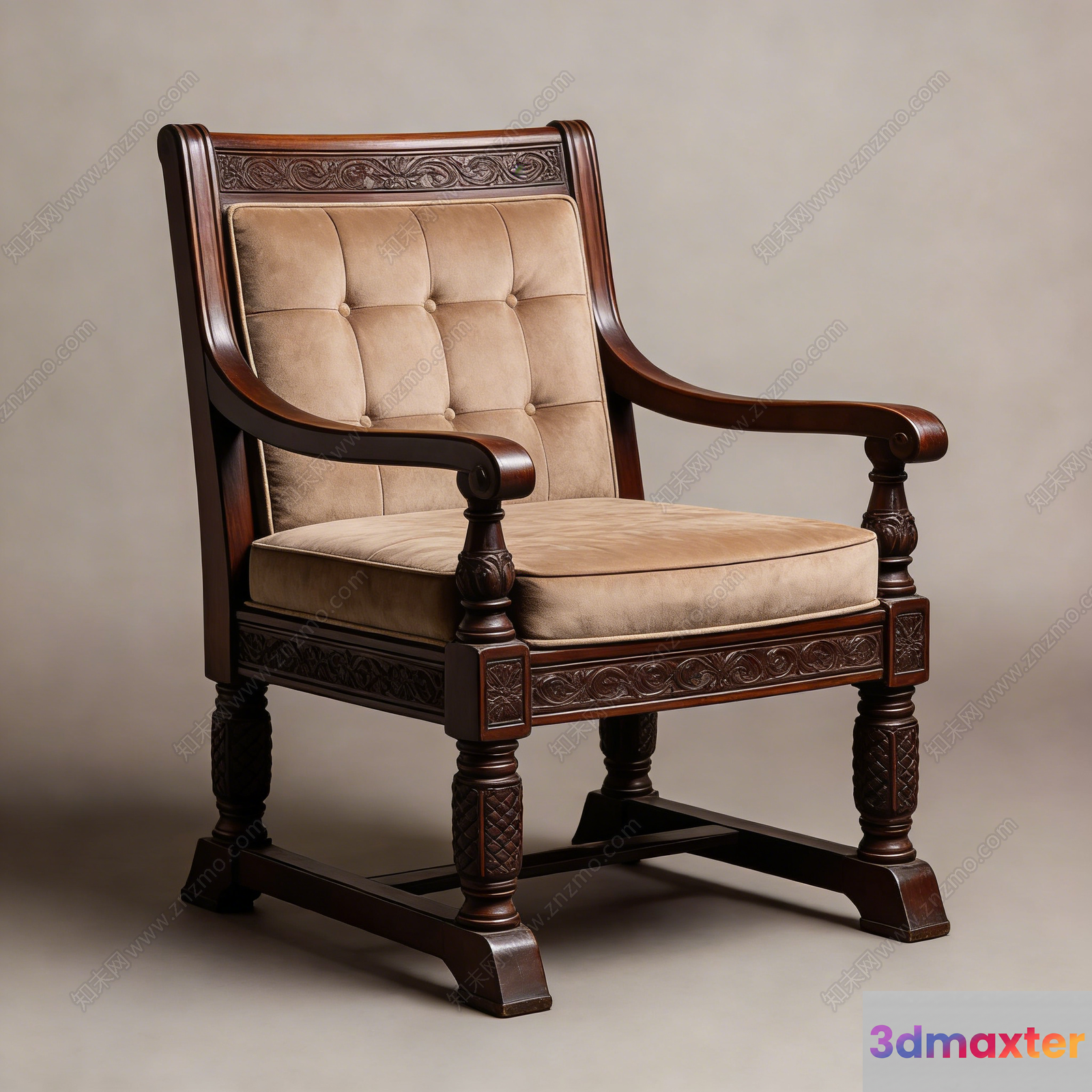 Wooden Armchair 3D Model - 6171 - VRAY Render