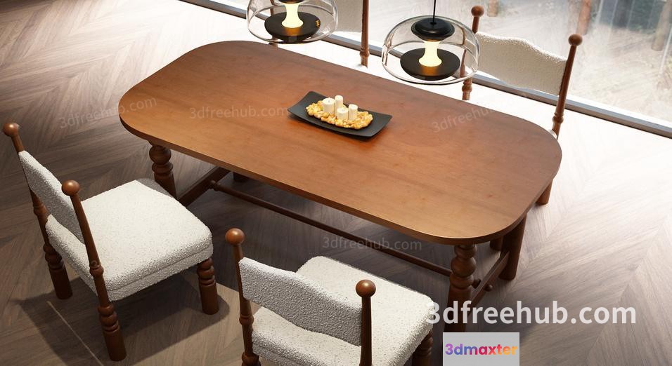 Modern Dining Room 3D Model - 21970 - VRAY Render