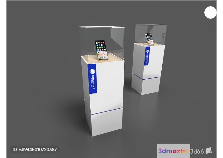 Two Display Cases With Cell Phones 3D Model - 4539 - VRAY Render