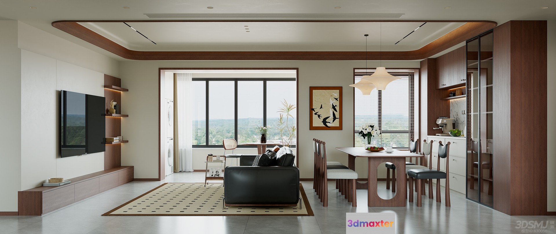 Modern Living Room 3D Model - 964 - VRAY Render