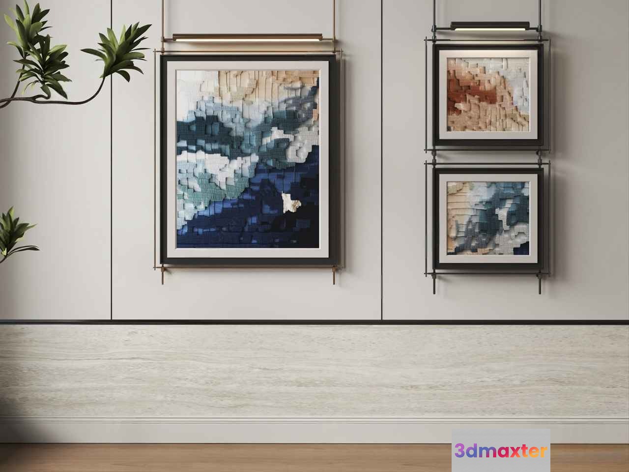 Modern Art Pieces 3D Model - 13088 - VRAY Render