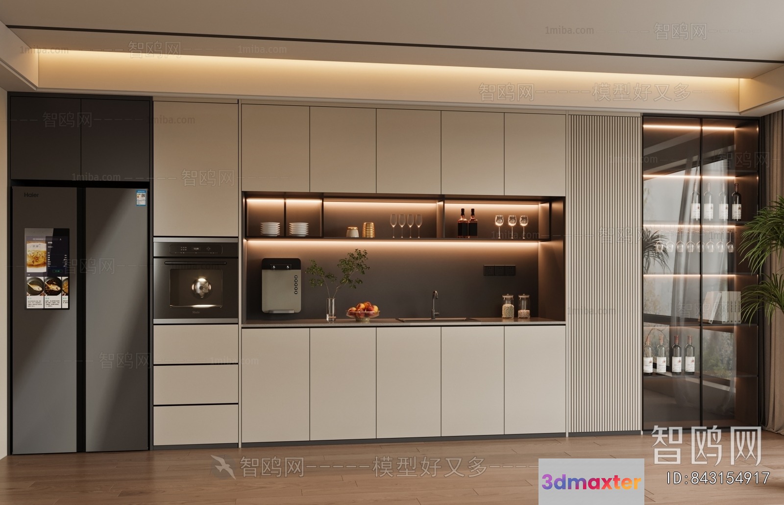 Modern Kitchen 3D Model - 23324 - VRAY Render