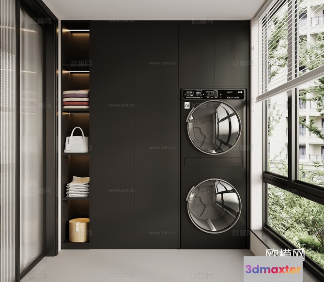 Modern Laundry Room 3D Model - 18429 - VRAY Render
