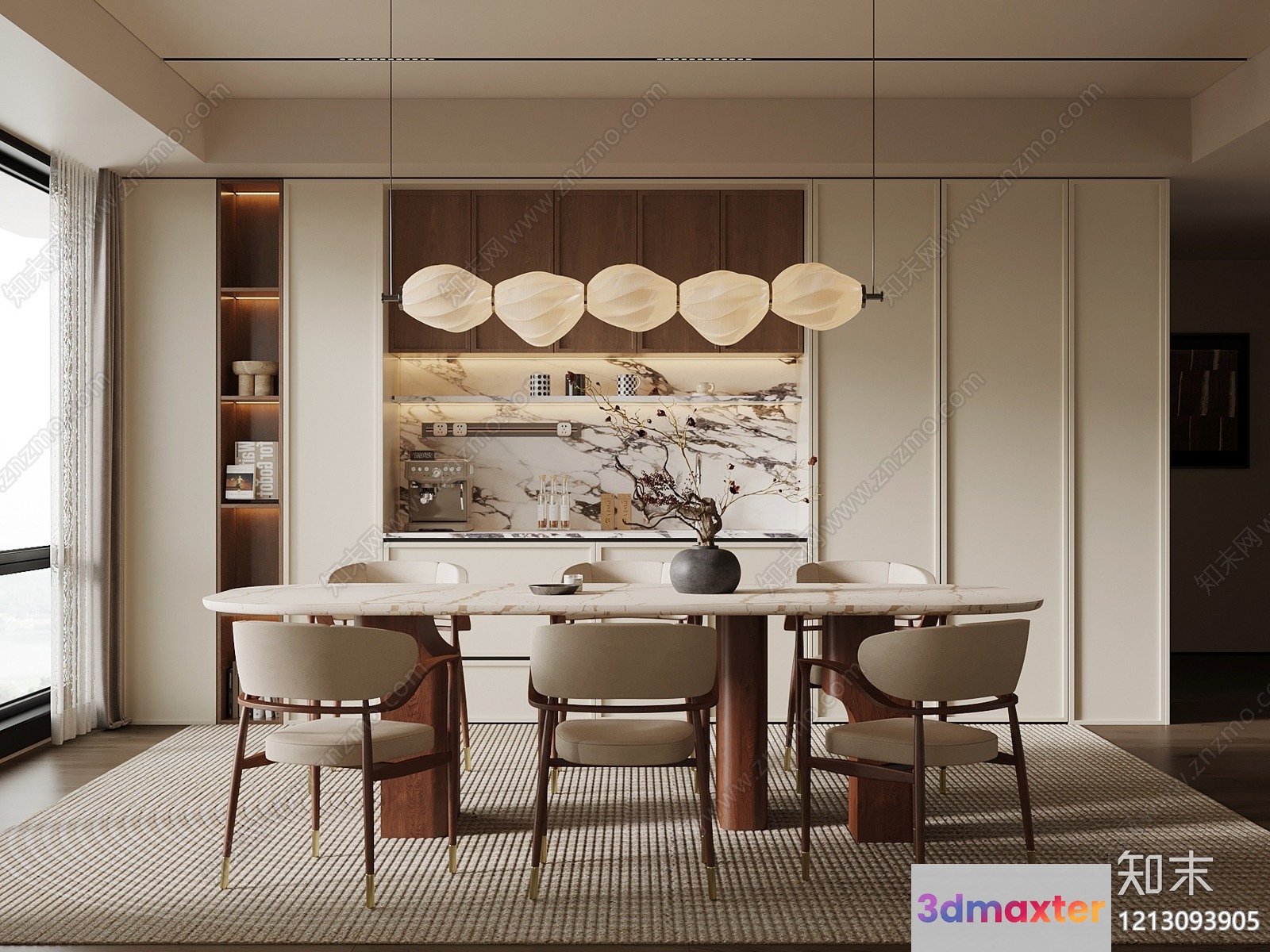 Modern Dining Room 3D Model - 20989 - VRAY Render