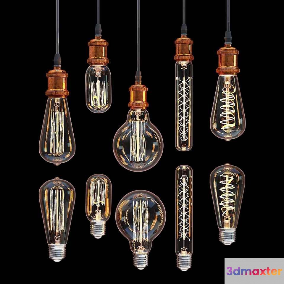 Vintage Light Bulbs 3D Model - 23644 - CORONA Render