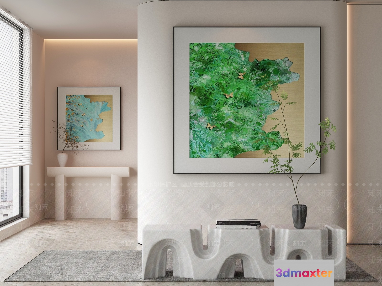 Modern Living Room 3D Model - 8365 - VRAY Render