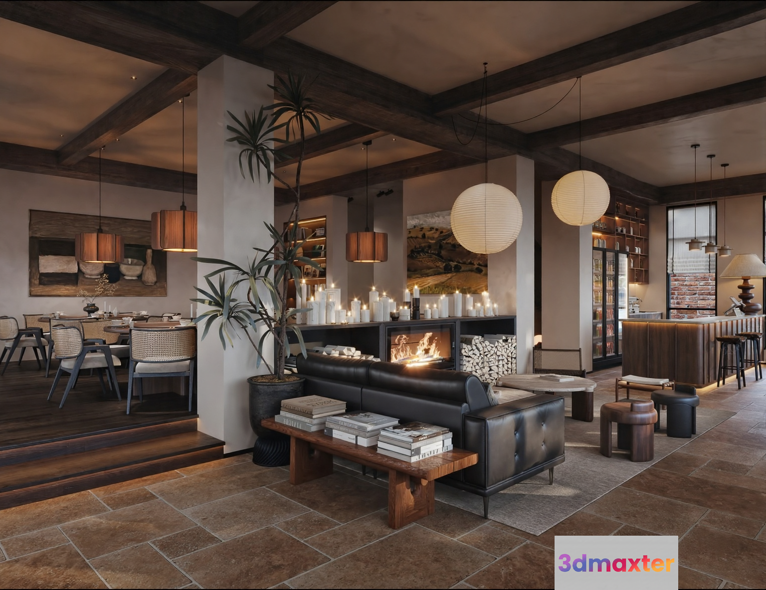 Modern Living Room 3D Model - 1352 - VRAY Render