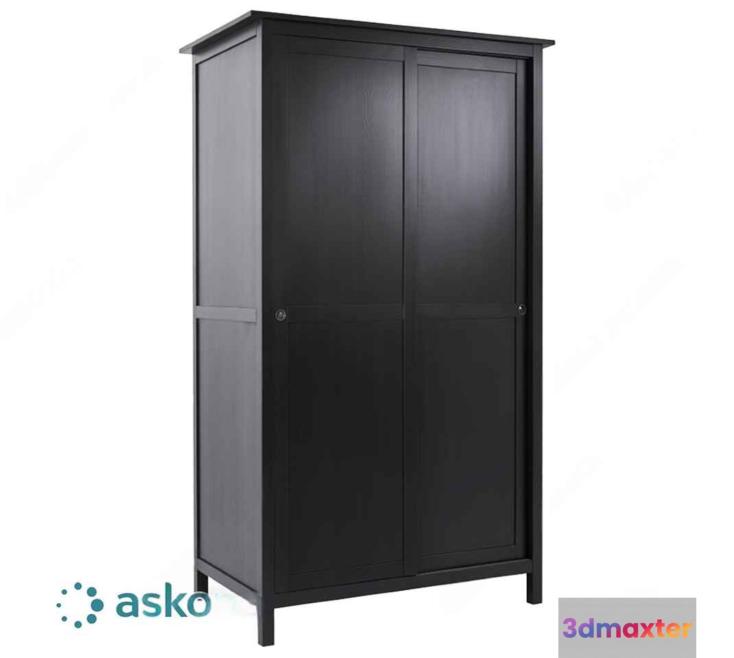 Black Wooden Wardrobe 3D Model - 22726 - CORONA Render