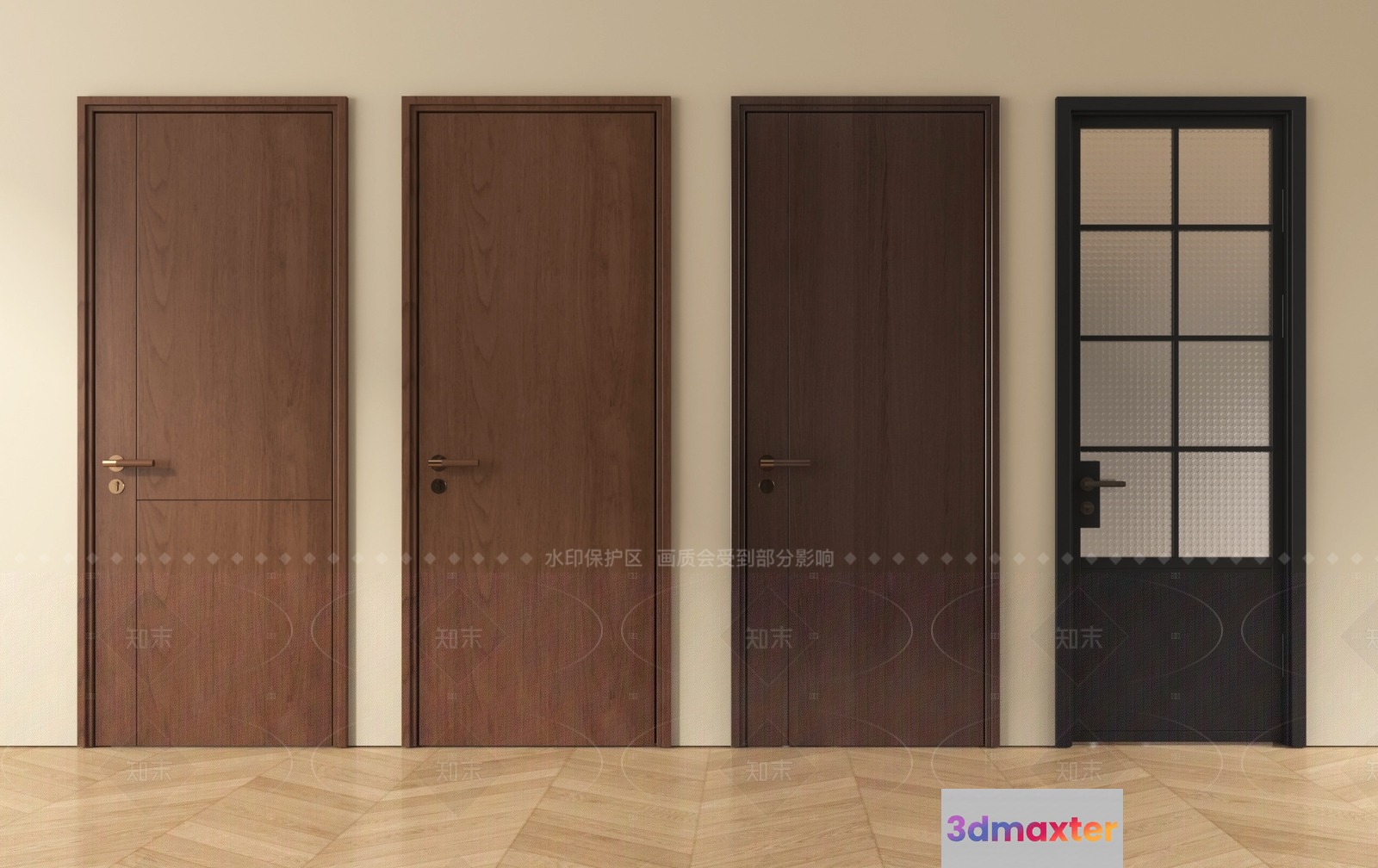 Modern Interior Doors 3D Model - 15659 - VRAY Render