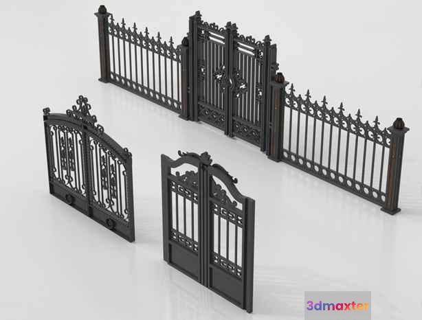 Decorative Metal Gates 3D Model - 2619 - VRAY Render