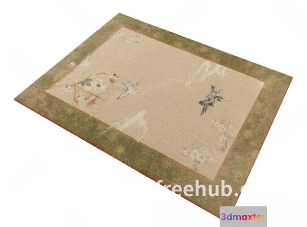 A Rug With A Bird Design 3D Model - 18692 - VRAY Render