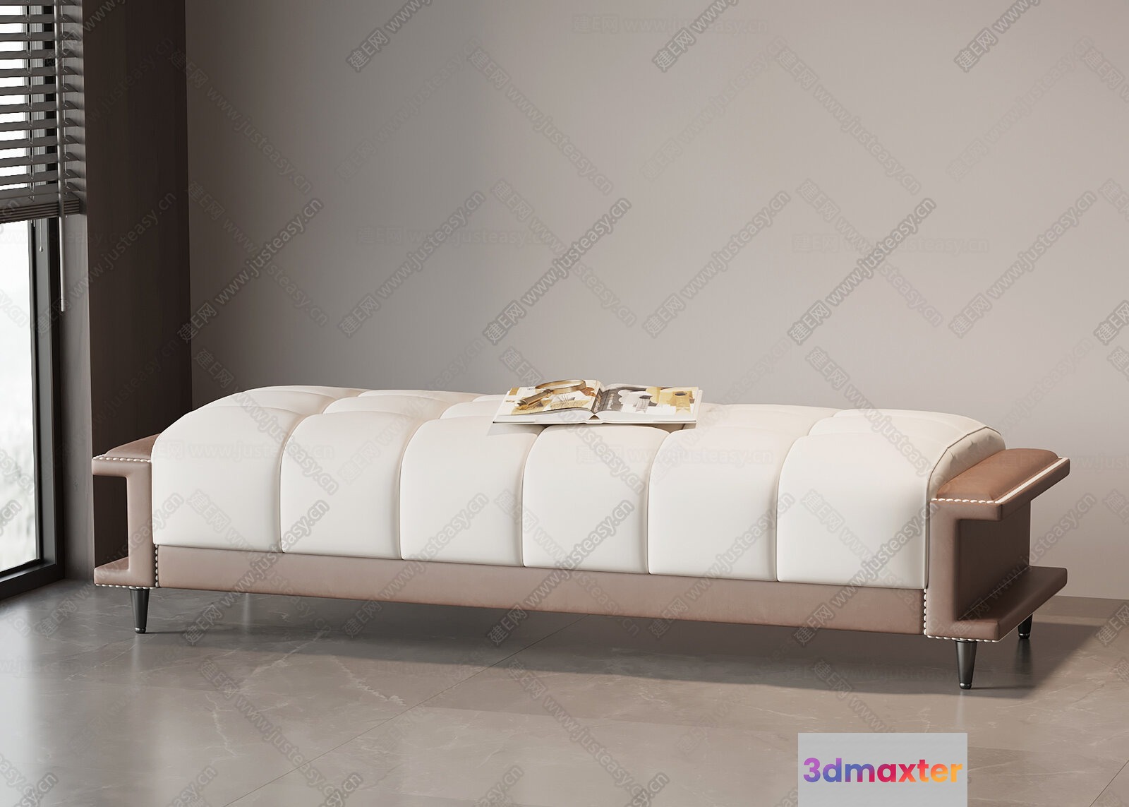 Modern Leather Sofa 3D Model - 15134 - VRAY Render