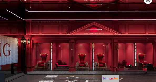 Red Throne Room 3D Model - 6627 - CORONA Render