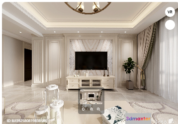 Modern Living Room 3D Model - 6300 - VRAY Render