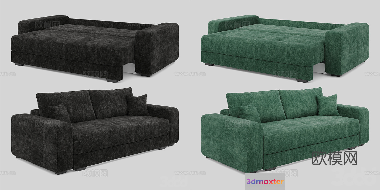 Modern Green Sofas 3D Model - 7791 - VRAY Render
