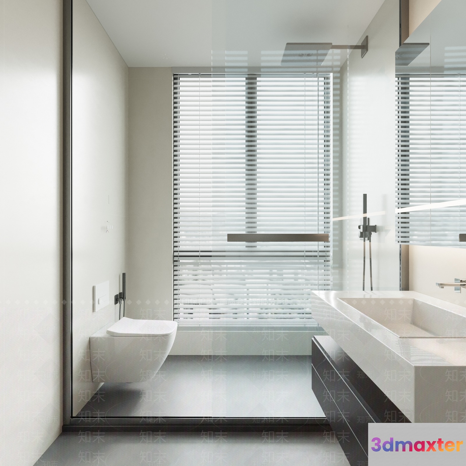 Modern Bathroom 3D Model - 14078 - VRAY Render