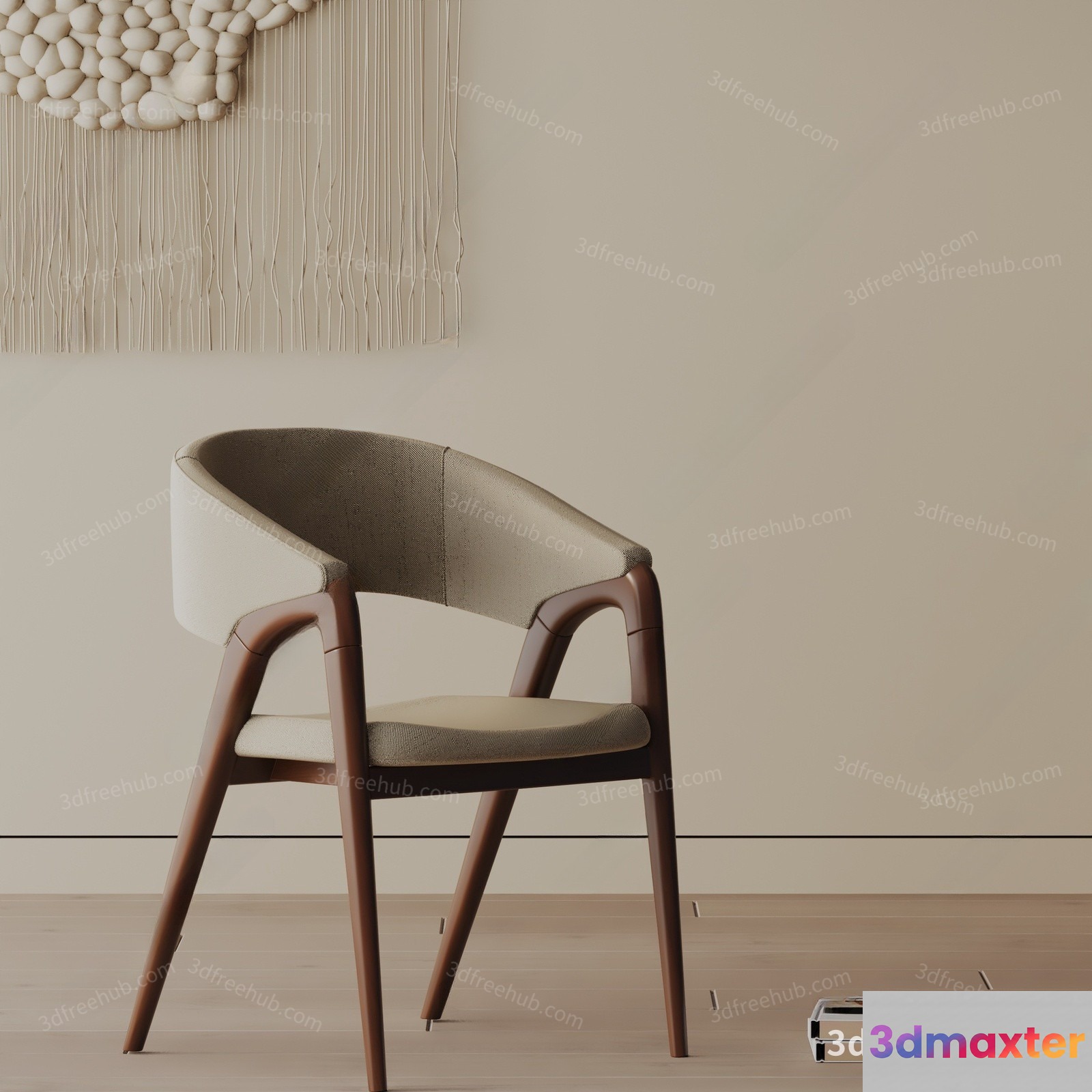Modern Beige Chair 3D Model - 21202 - VRAY Render