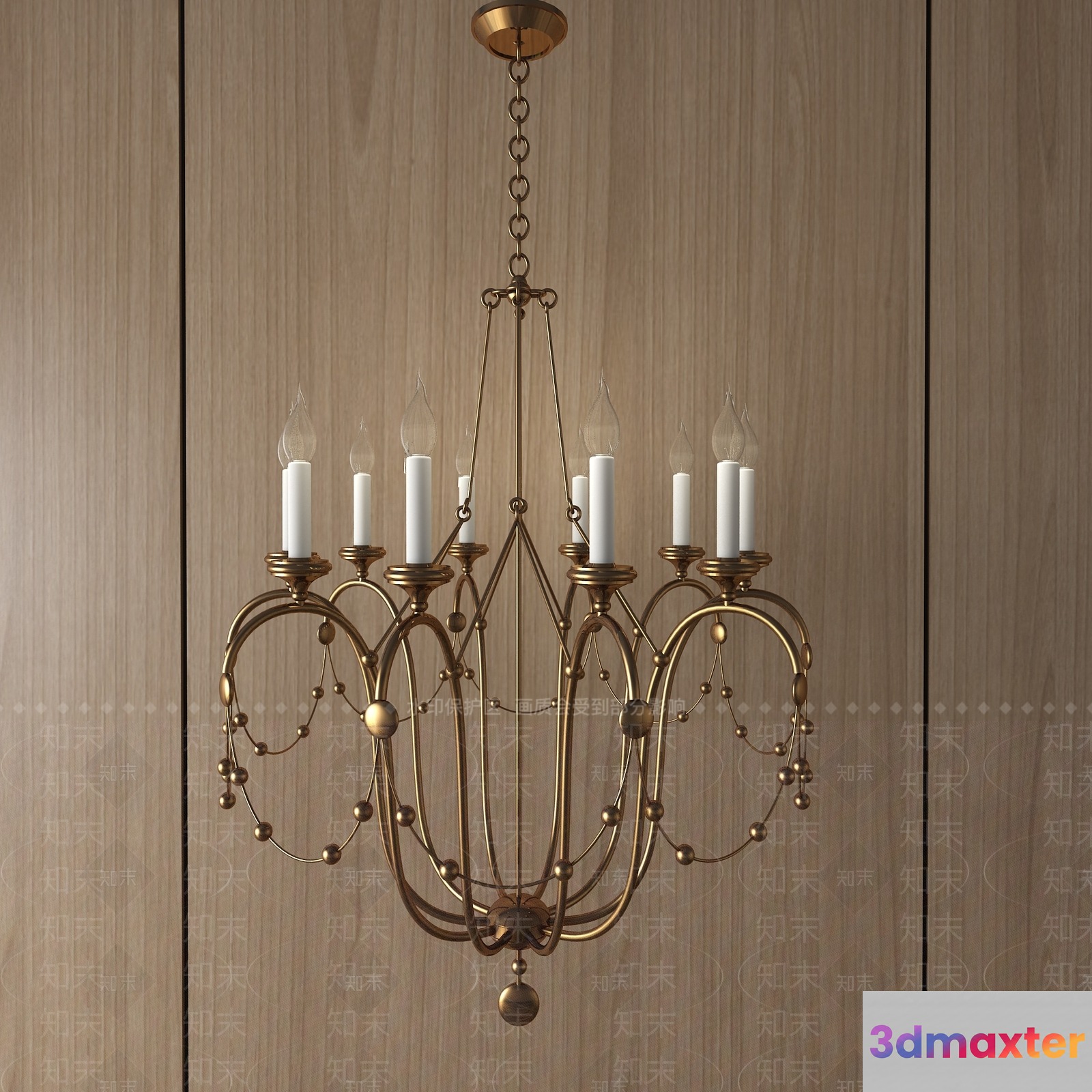Gold Light Fixture 3D Model - 16854 - VRAY Render