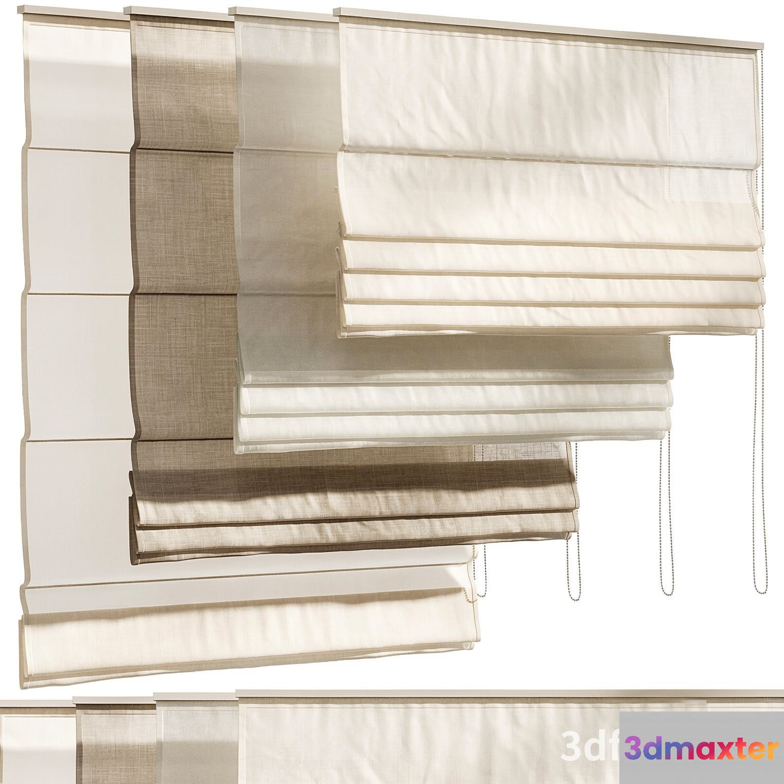 Modern Roman Blinds 3D Model - 19361 - VRAY Render