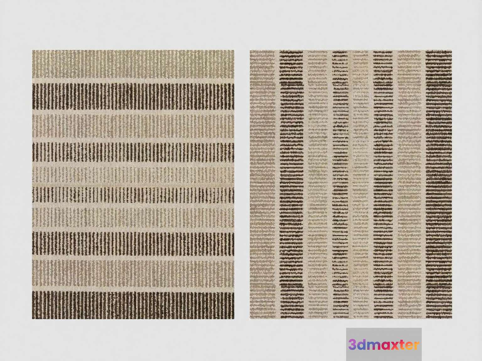 Two Rugs With A Striped Pattern 3D Model - 12343 - VRAY Render