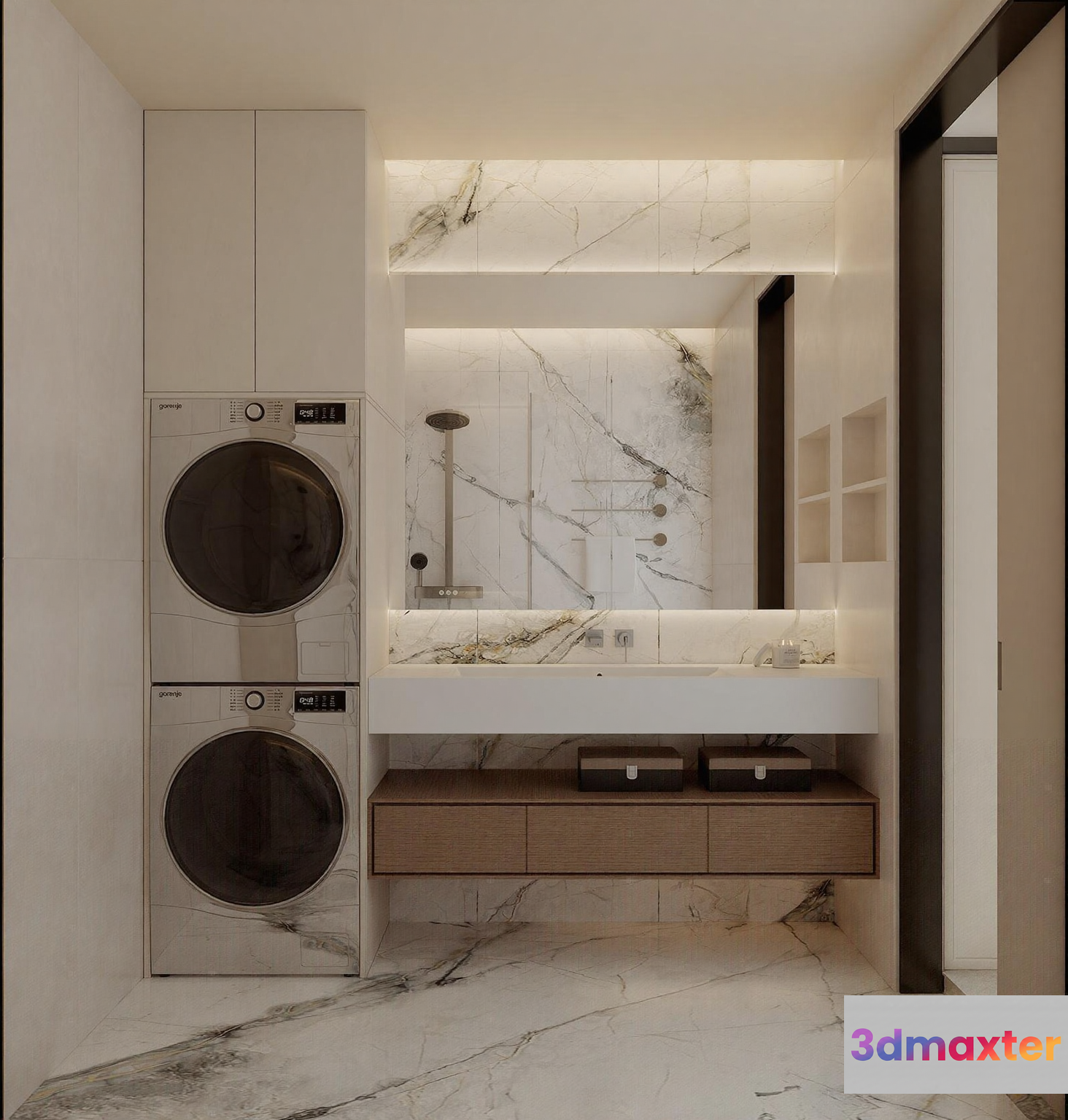 Modern Bathroom Interior 3D Model - 4984 - VRAY Render