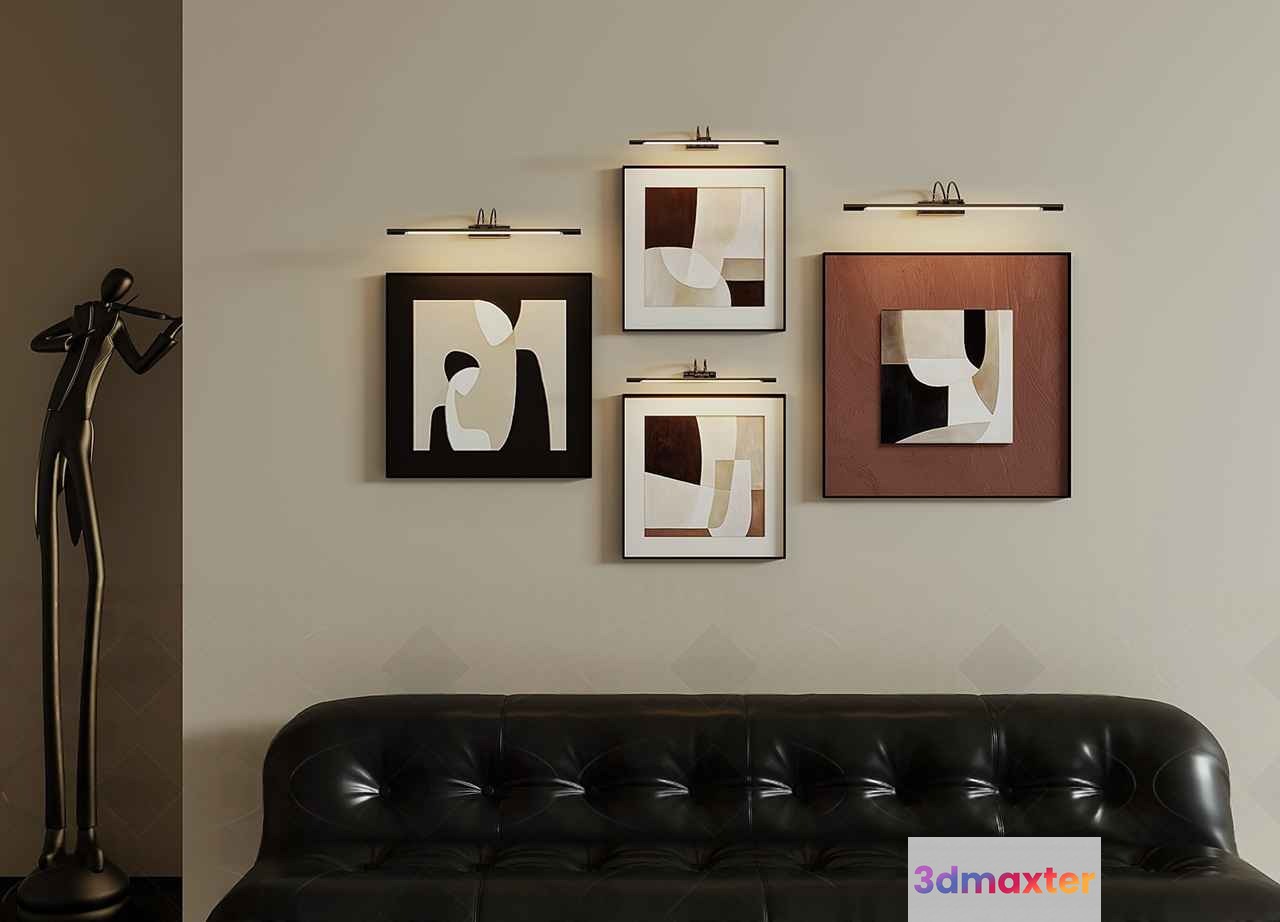 Modern Artwork Collection 3D Model - 12928 - VRAY Render