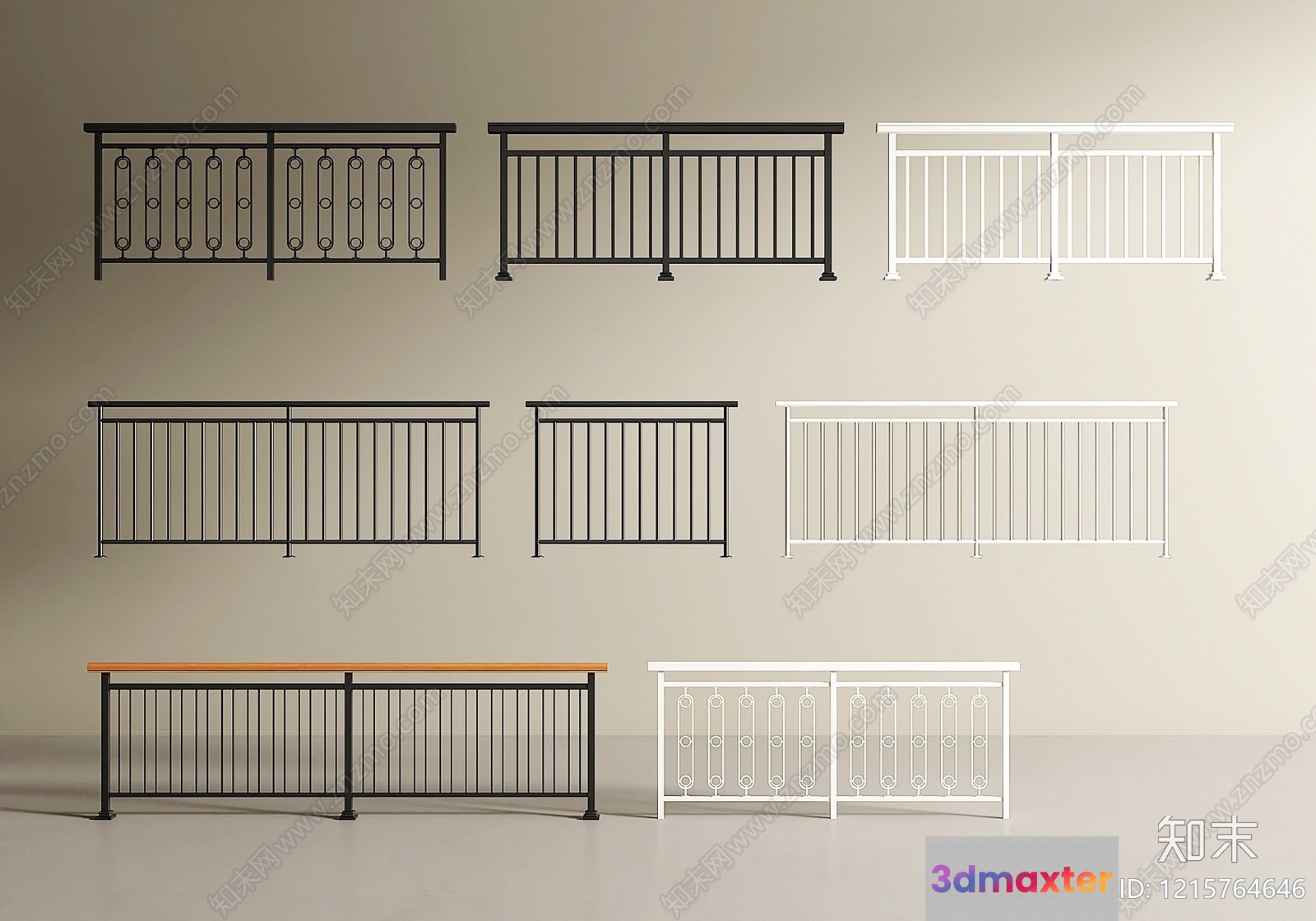 Decorative Metal Railings 3D Model - 11954 - VRAY Render