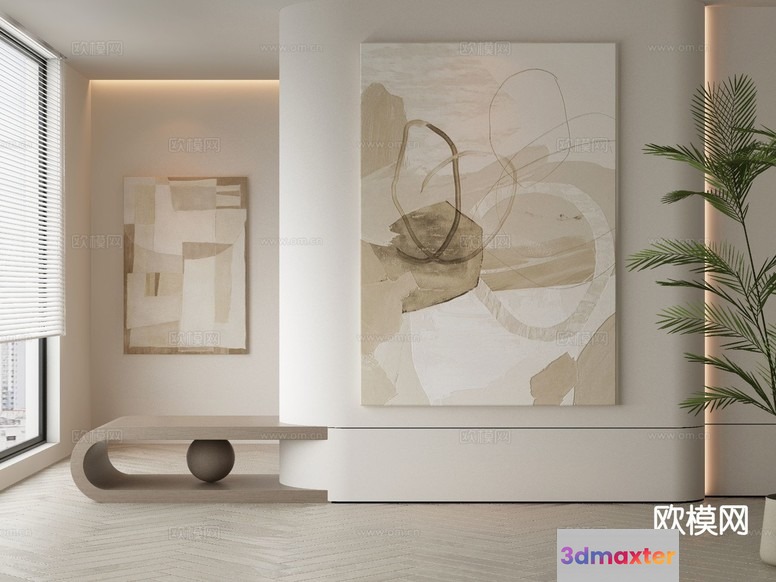 Modern Art Room 3D Model - 5718 - VRAY Render