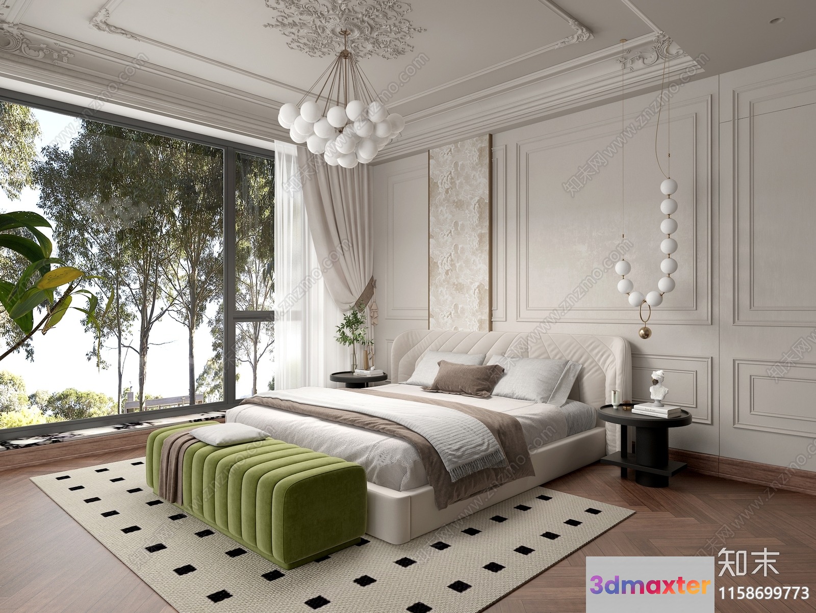 Cozy Bedroom 3D Model - 14705 - VRAY Render