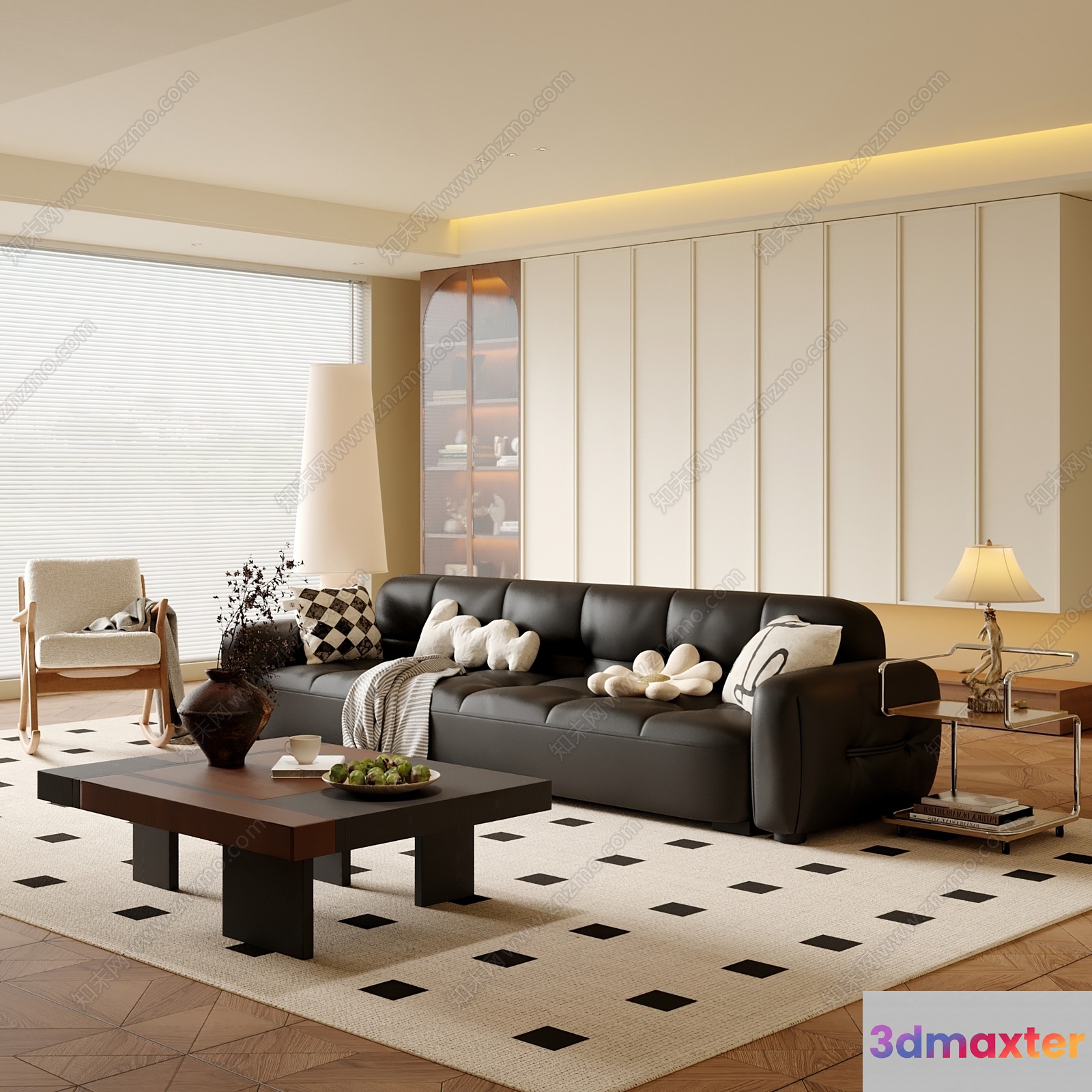 Modern Living Room 3D Model - 6635 - CORONA Render