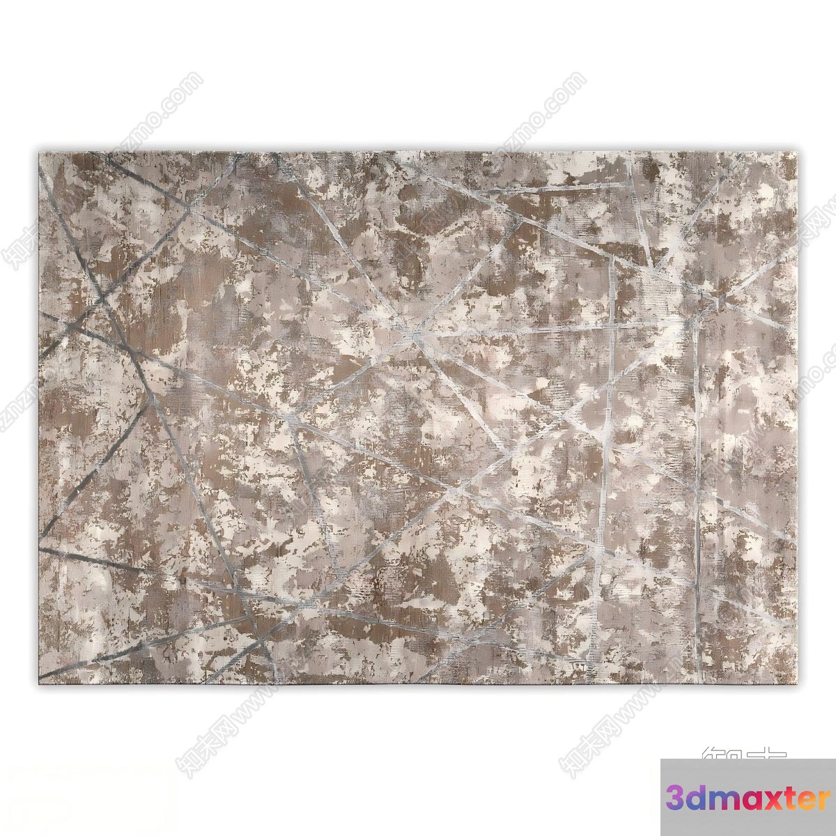 A Brown And White Abstract Painting 3D Model - 17460 - VRAY Render