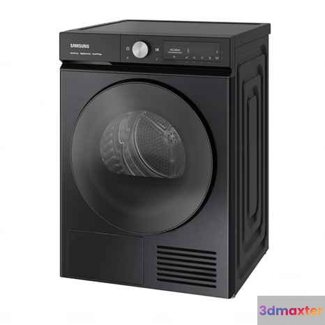 A Black Samsung Dryer 3D Model - 7376 - CORONA Render