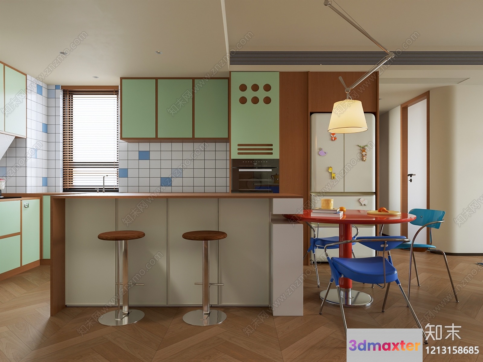 Modern Kitchen Design 3D Model - 6311 - VRAY Render