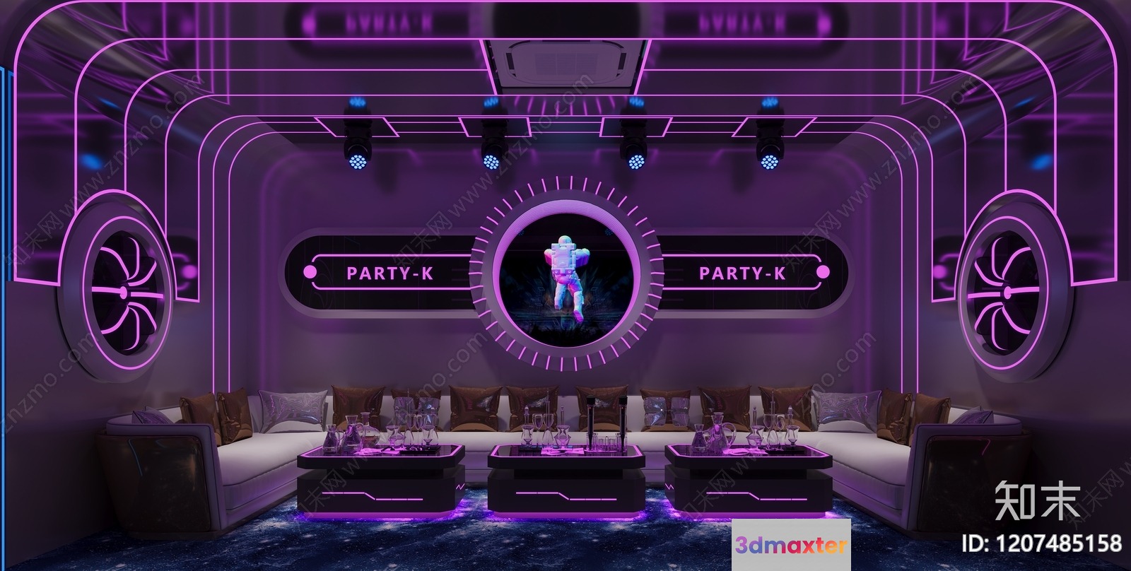 Modern Party Room 3D Model - 19461 - VRAY Render