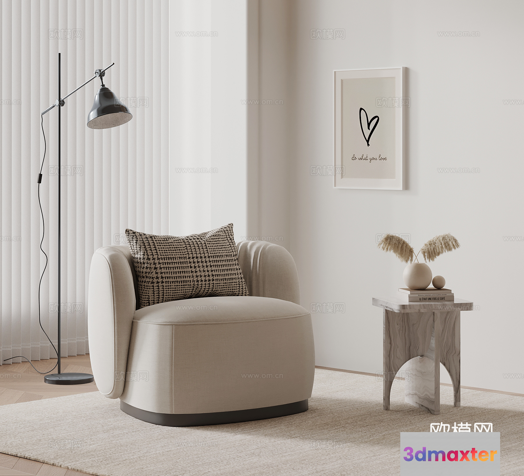 Modern Living Room 3D Model - 9790 - VRAY Render