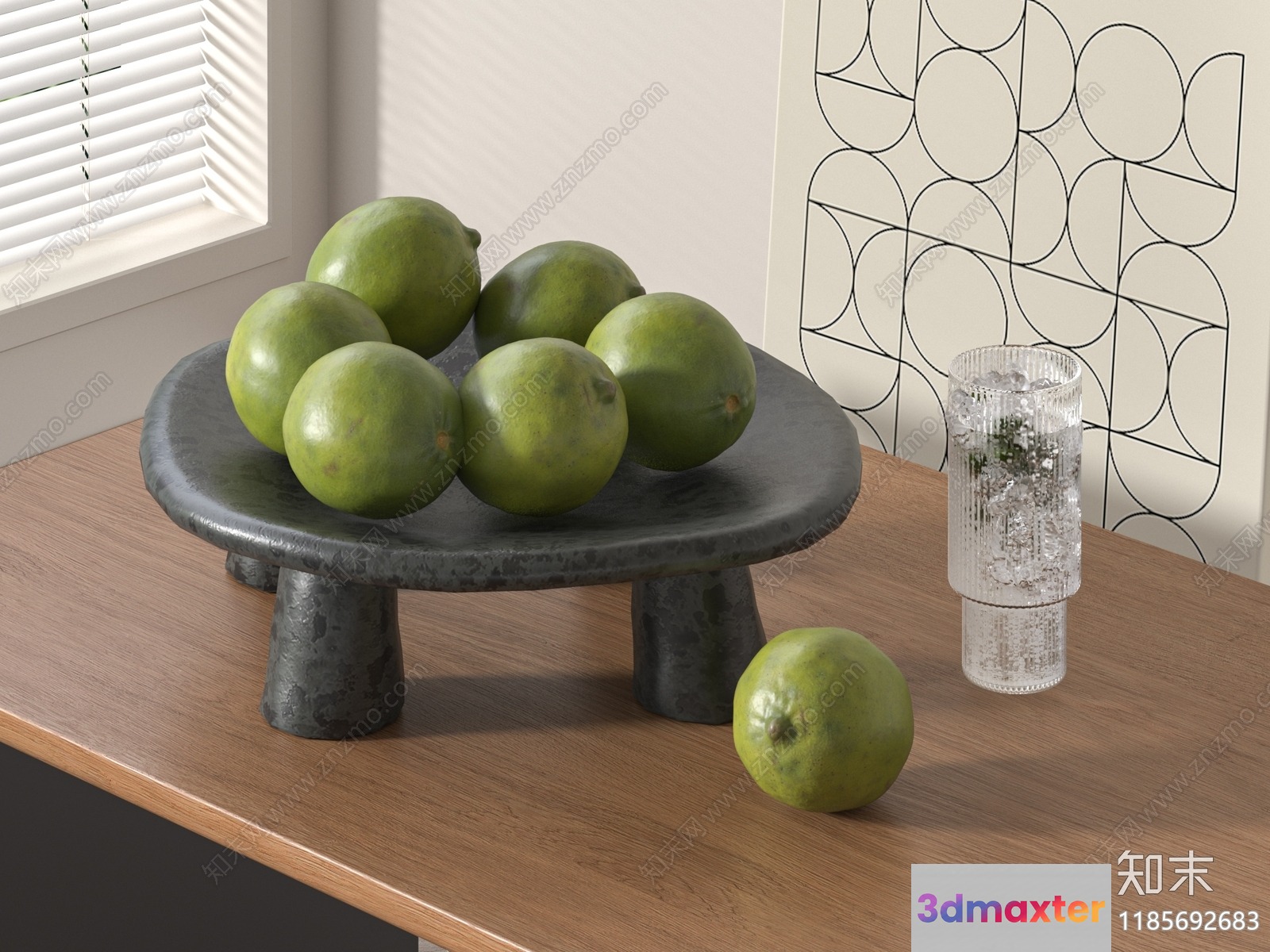 Modern Wooden Table 3D Model - 6450 - VRAY Render