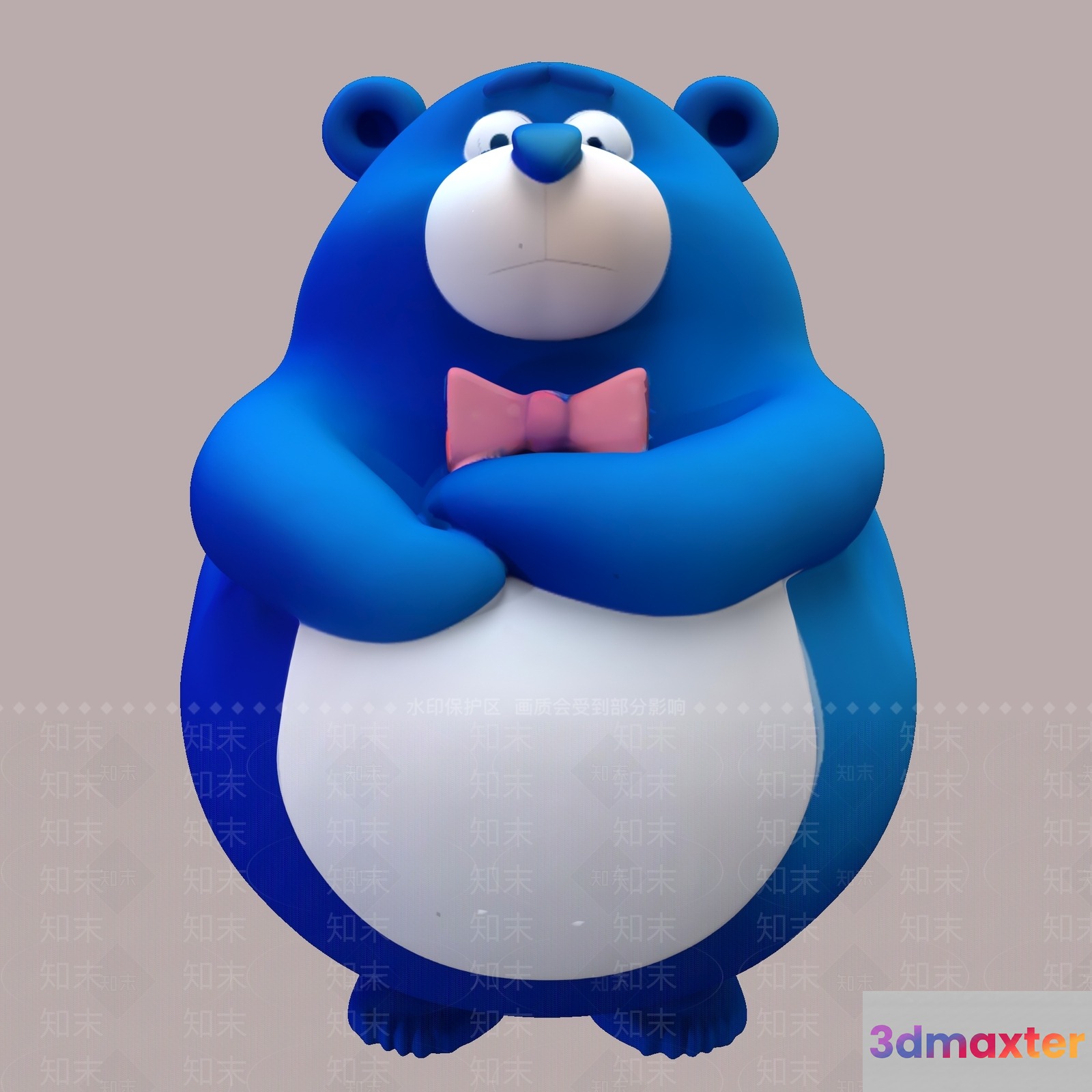 A Blue Cartoon Bear 3D Model - 19564 - VRAY Render