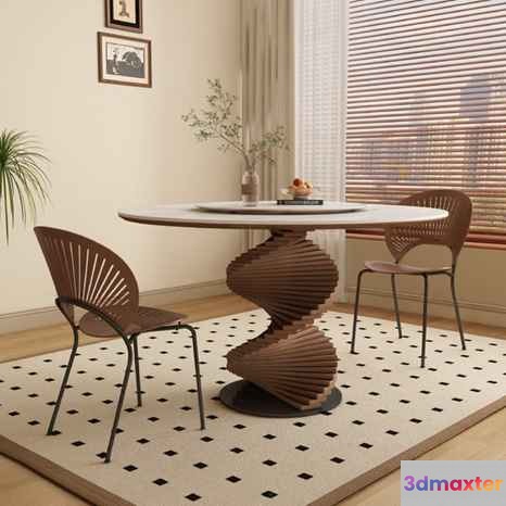 Modern Dining Area 3D Model - 11094 - VRAY Render